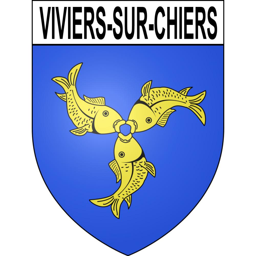Pegatinas escudo de armas de Viviers-sur-Chiers adhesivo de la etiqueta engomada