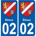 02 étreux ville autocollant plaque sticker