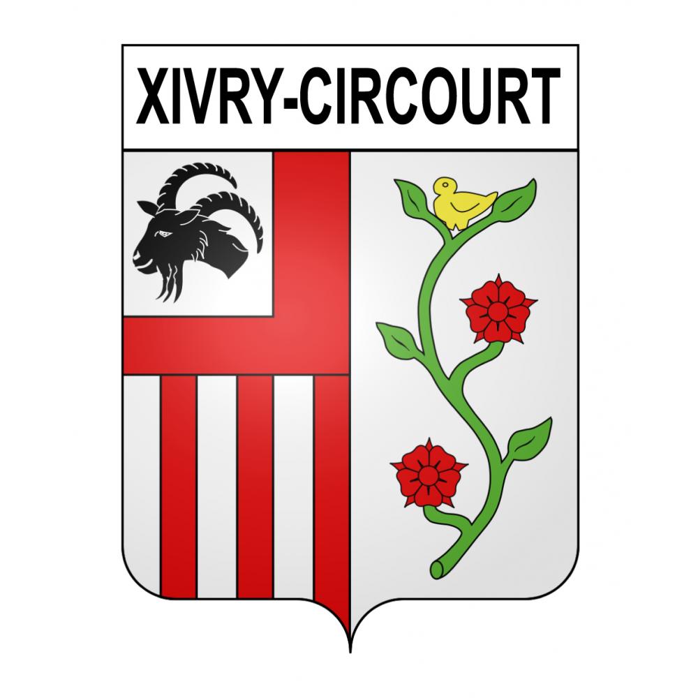 Pegatinas escudo de armas de Xivry-Circourt adhesivo de la etiqueta engomada