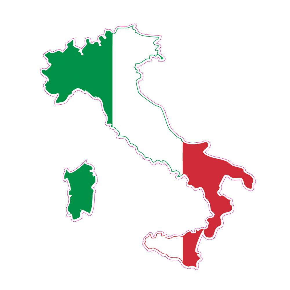 Sticker Flag of Italy Italy sticker flag map