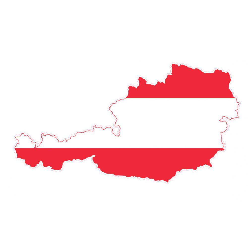 Autocollant Drapeau Austria Autriche sticker drapeau carte adhésif flag map