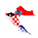 Autocollant Drapeau Croatia Croatie sticker drapeau carte adhésif flag map