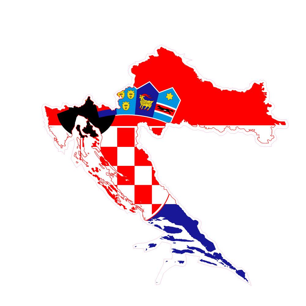 Pegatina de la Bandera de croacia Croacia pegatina de la bandera mape