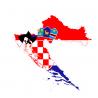 Aufkleber Flagge Croatia Kroatien sticker flag map