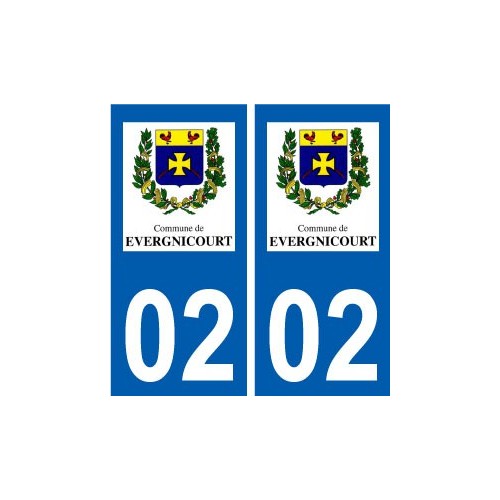 02 évergnicourt logo ville autocollant plaque sticker