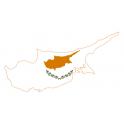 Autocollant Drapeau Cyprus Chypre sticker drapeau carte adhésif flag map