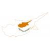 Autocollant Drapeau Cyprus Chypre sticker drapeau carte adhésif flag map