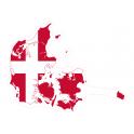 Autocollant Drapeau Denmark Danemark sticker drapeau carte adhésif flag map