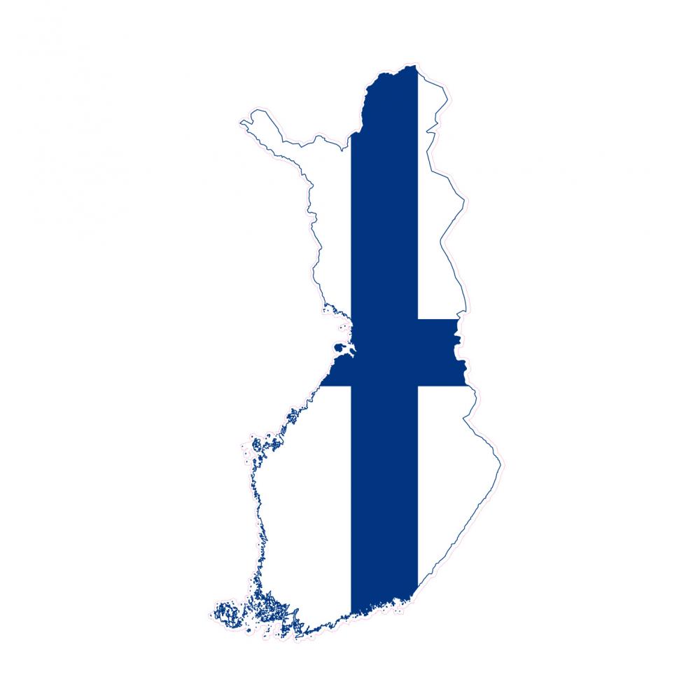 Autocollant Drapeau Finland Finlande sticker drapeau carte adhésif flag map