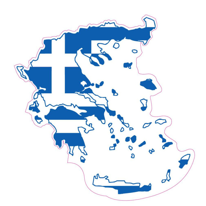 Aufkleber Flagge Greece Griechenland sticker flag map
