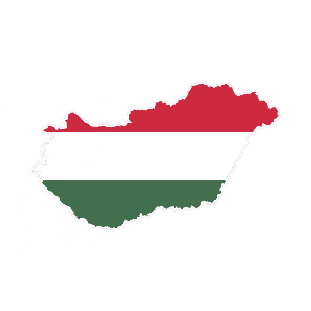 Autocollant Drapeau Hungary Hongrie sticker drapeau carte adhésif flag map