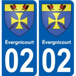 02 évergnicourt ville autocollant plaque sticker