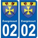 02 évergnicourt ville autocollant plaque sticker