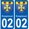 02 évergnicourt ville autocollant plaque sticker