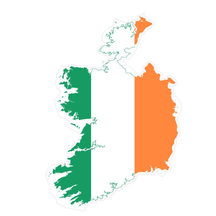 Aufkleber Flagge Irland irland sticker flag map