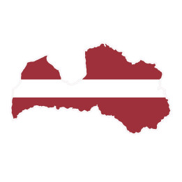 Sticker Flag of Latvia Latvia sticker flag map