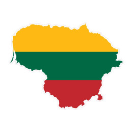 Pegatina de la Bandera de Lituania Lituania pegatina de la bandera mape