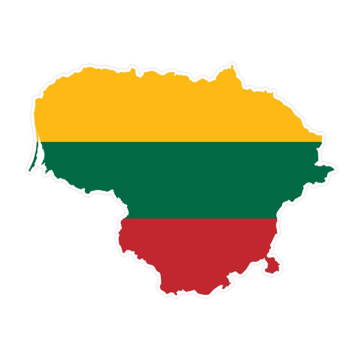 Pegatina de la Bandera de Lituania Lituania pegatina de la bandera mape