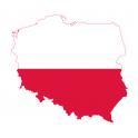 Autocollant Drapeau Poland Pologne sticker drapeau carte adhésif flag map