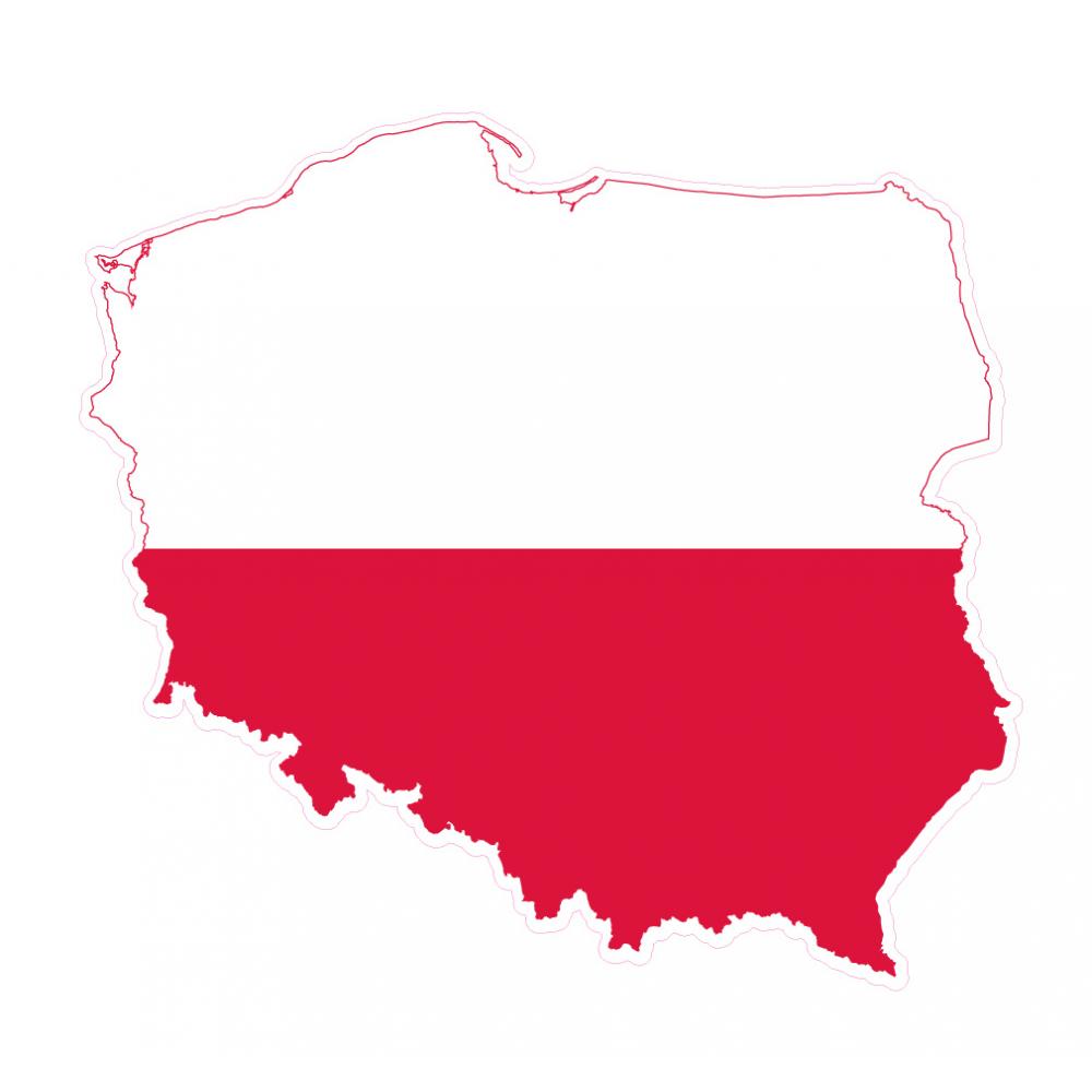 Aufkleber Flagge Poland Polen sticker flag map