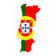 Autocollant Drapeau Portugal Portugal sticker drapeau carte adhésif flag map