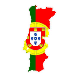 Sticker Flag of Portugal Portugal sticker flag map