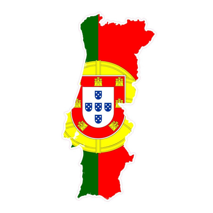 Aufkleber Flagge Portugal Portugal sticker flag map