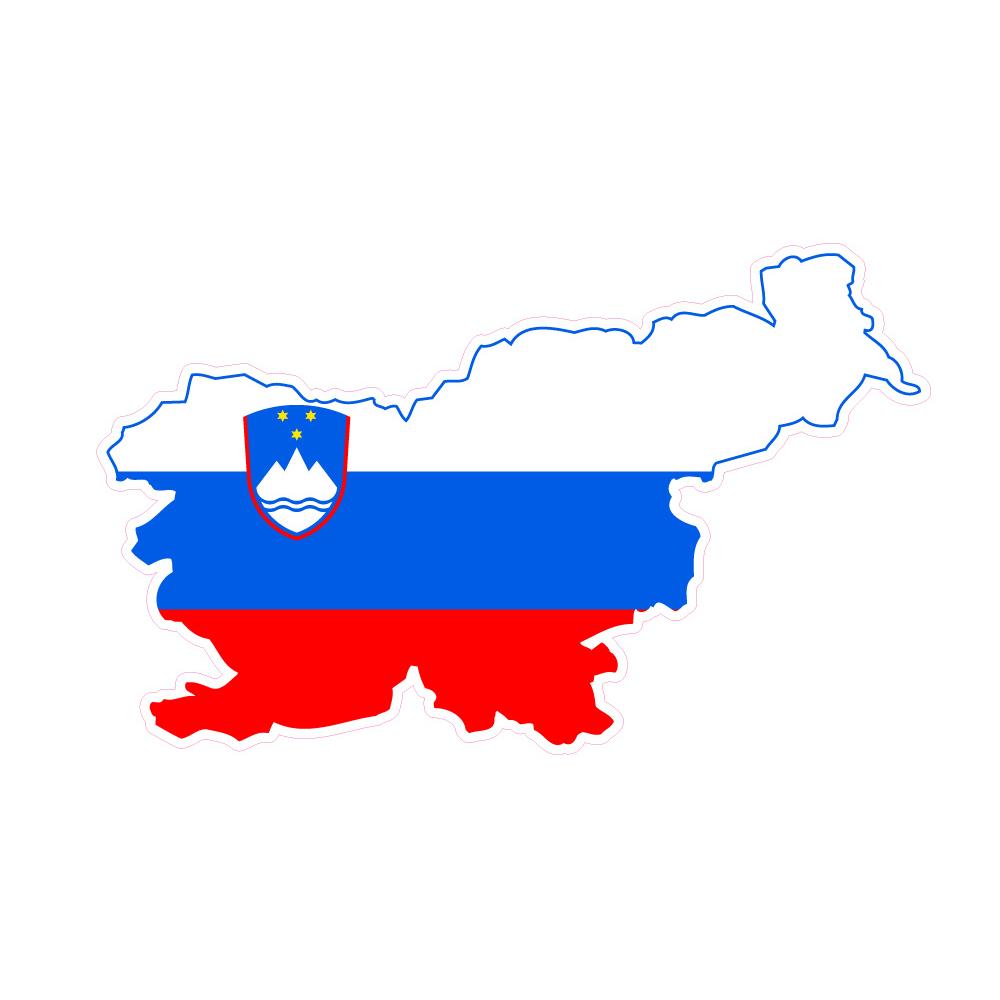 Aufkleber Flagge Slovenia Slowenien sticker flag map