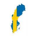 Aufkleber Flagge Sweden Schweden sticker flag map