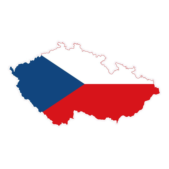 Sticker Flag of Czech Republic Czech sticker flag map