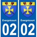 02 évergnicourt ville autocollant plaque sticker