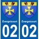 02 évergnicourt ville autocollant plaque sticker
