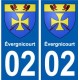 02 évergnicourt ville autocollant plaque sticker