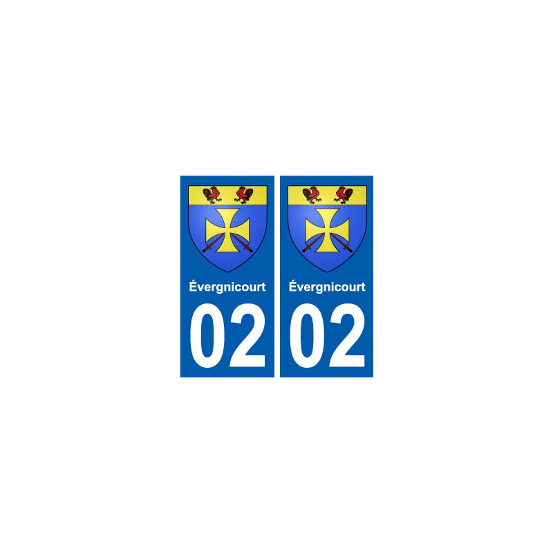02 évergnicourt ville autocollant plaque sticker