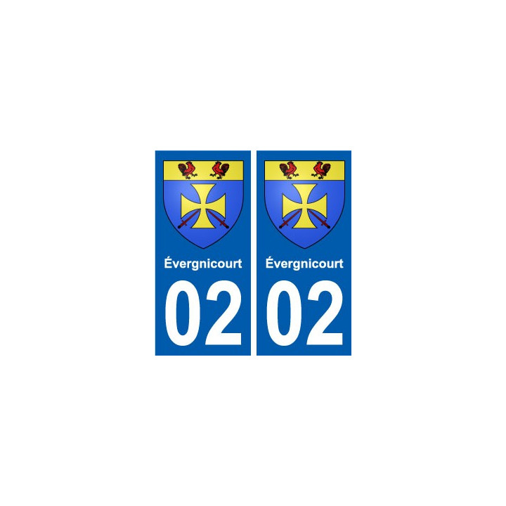 02 évergnicourt ville autocollant plaque sticker
