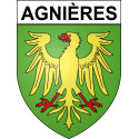 Agnières 62 ville sticker blason écusson autocollant adhésif