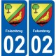02 Folembray ville autocollant plaque sticker