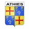 Pegatinas escudo de armas de Athies adhesivo de la etiqueta engomada