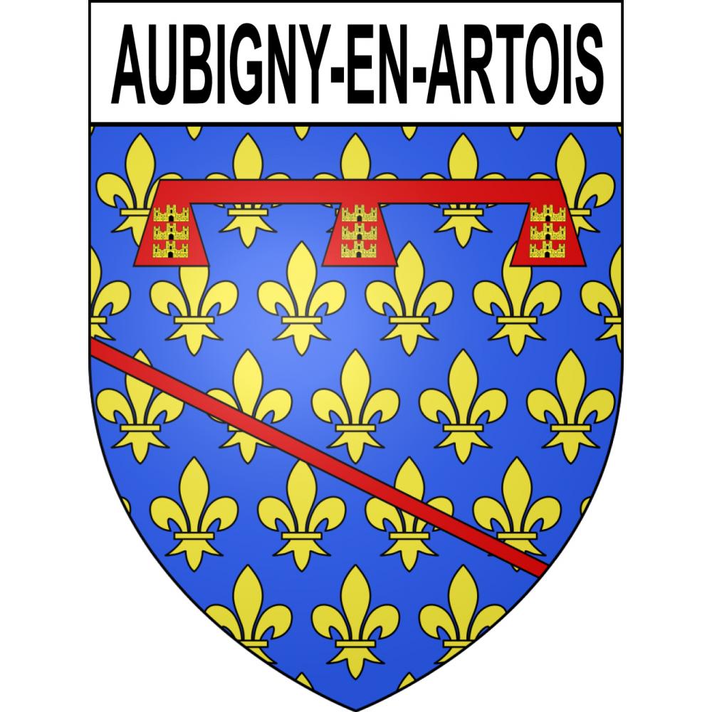 Pegatinas escudo de armas de Aubigny-en-Artois adhesivo de la etiqueta engomada
