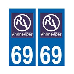 69 Rhône autocollant plaque