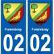 02 Folembray ville autocollant plaque sticker