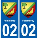 02 Folembray ville autocollant plaque sticker