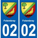 02 Folembray ville autocollant plaque sticker