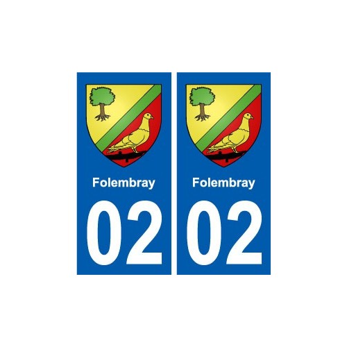 02 Folembray ville autocollant plaque sticker
