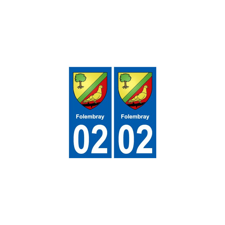 02 Folembray ville autocollant plaque sticker