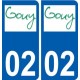 02 Gouy logo ville autocollant plaque sticker