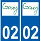 02 Gouy logo ville autocollant plaque sticker