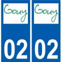 02 Gouy logo ville autocollant plaque sticker