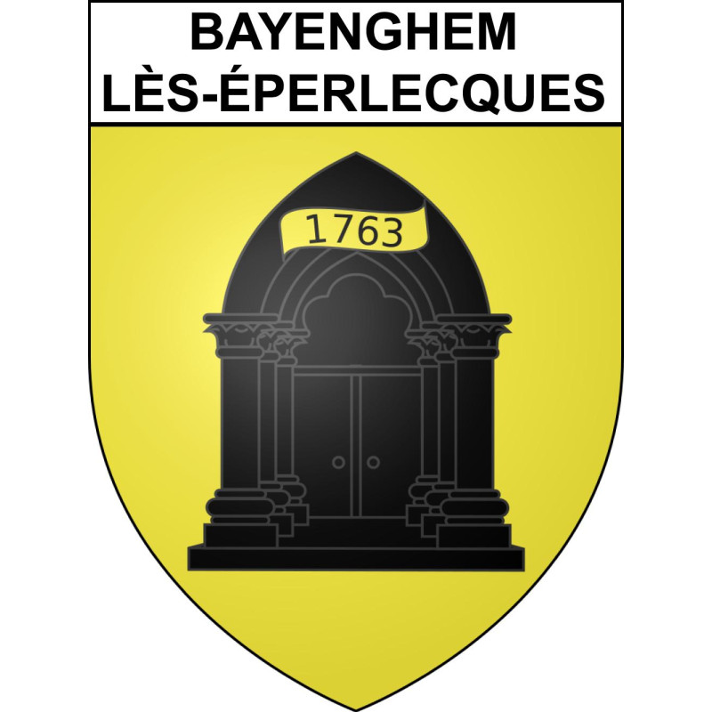 Pegatinas escudo de armas de Bayenghem-lès-Éperlecques adhesivo de la etiqueta engomada
