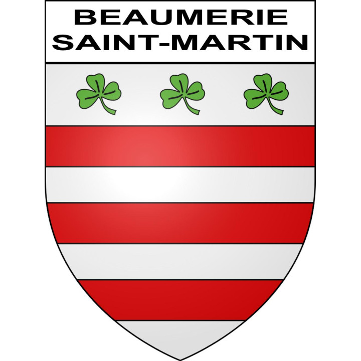 Pegatinas escudo de armas de Beaumerie-Saint-Martin adhesivo de la etiqueta engomada
